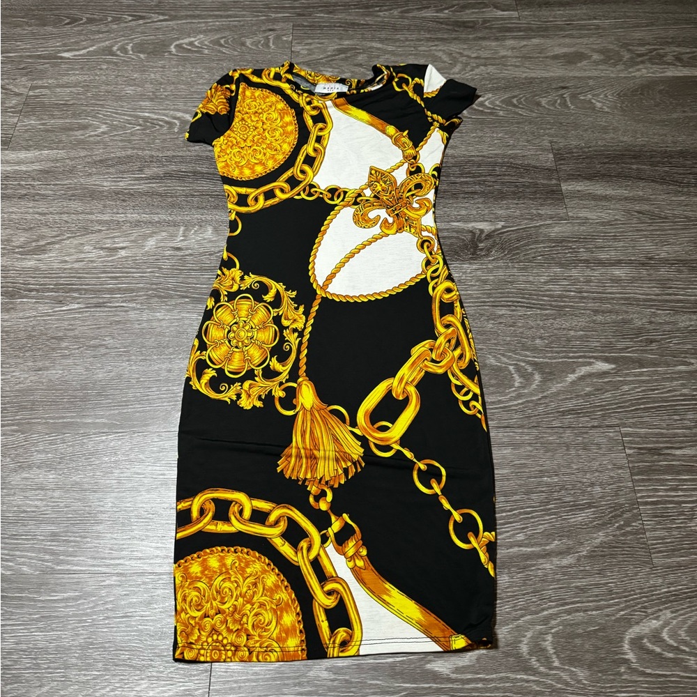 Gold chain dress